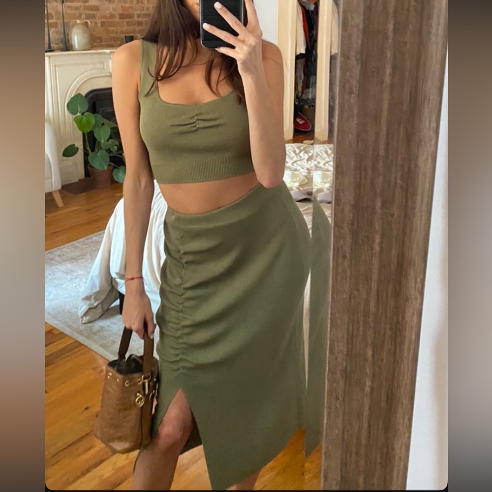 Mango Olive Maxi Skirt - Picture 5 of 5